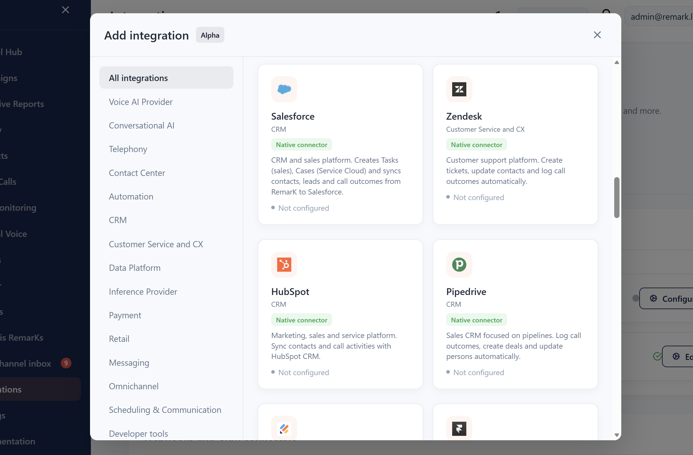 Integraciones nativas