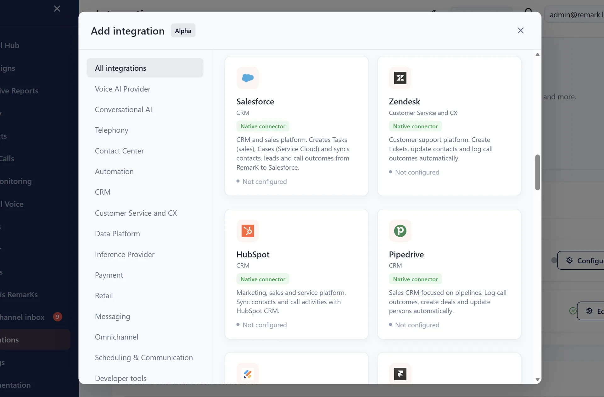 Integraciones nativas